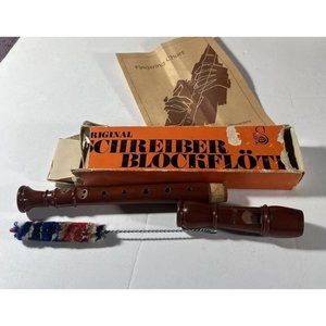 Vintage Wood Original Schreiber Blockflote Model #1111 w/ fingering Chart in Box